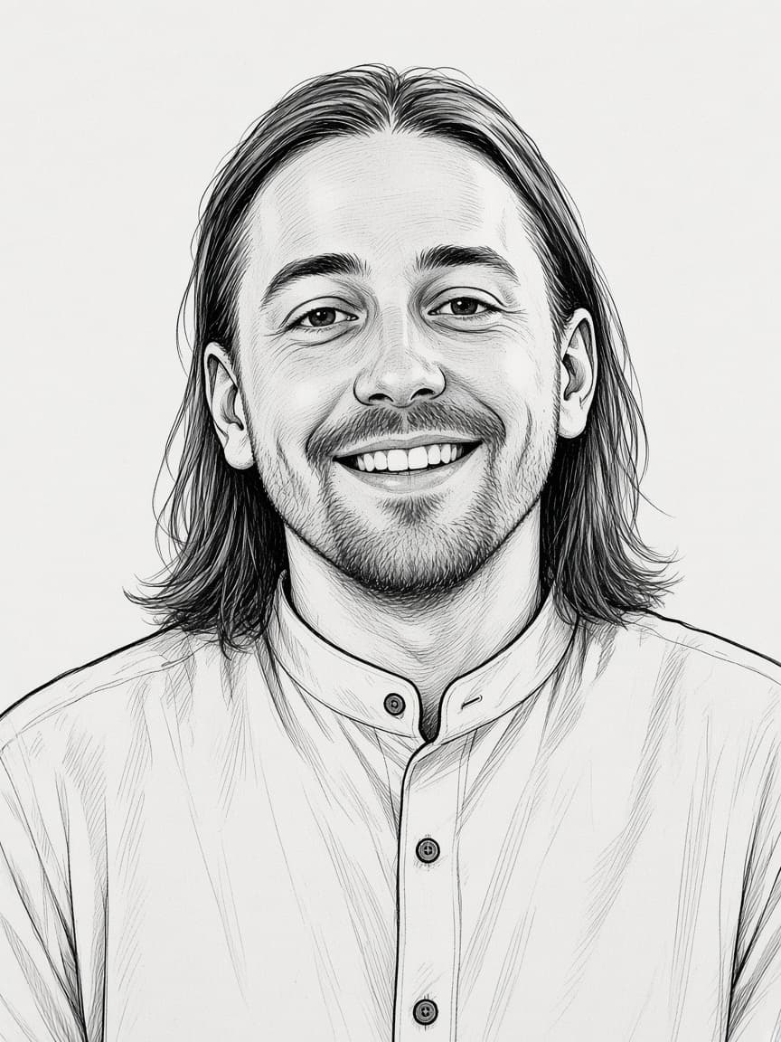 Illustrated portrait of Lennart Schwert